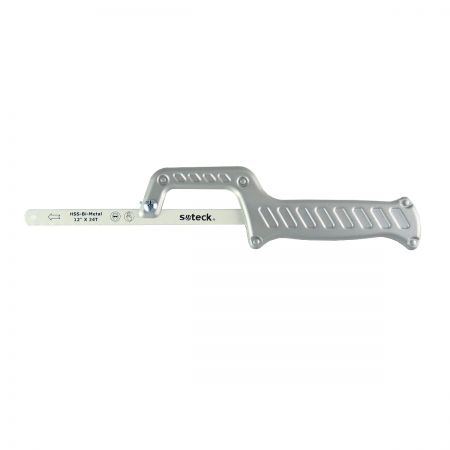 Sierra de arco Junior sólida de 12 pulgadas (300 mm) - Mini sierra de arco con marco de hierro y hoja bimetálica HSS